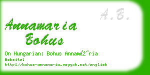 annamaria bohus business card